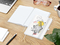 Notizbuch Match-Book Naturpapier-Hardcover individuell bedruckt, DIN A5, Papierfarbe/Lineatur Hochweiß/Winkelkaro, Einband-Papierfarbe Weiß