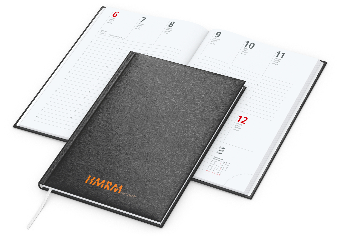 Wochenkalender Prestige A5 Kunstleder-Hardcover robust, Siebdruck-Digital inkl.