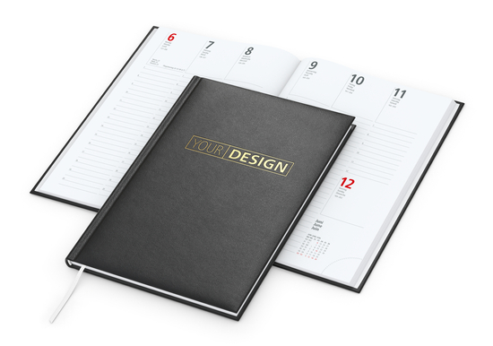 Wochenkalender Prestige A5 Kunstleder-Hardcover robust, Goldprägung inkl.