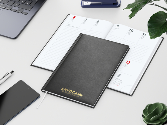 Wochenkalender Prestige A5 Kunstleder-Hardcover robust, Goldprägung inkl.