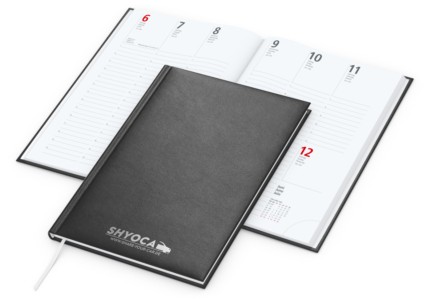 Wochenkalender Prestige A5 Kunstleder-Hardcover robust, Silberprägung inkl.