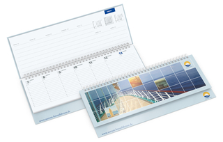 Tisch-Querkalender Master 1 Woche = 2 Seiten 8–21 Uhr, Einband Papier-Hardcover glänzend
