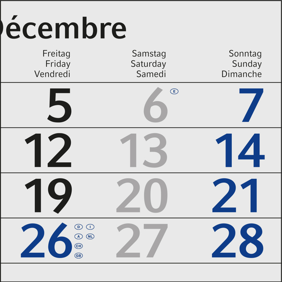 3-Monatskalender Einblatt Budget 3 Schrift modern