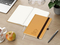 Notizbuch Organic-Book RECYCLING Apfelleder-Hardcover farbig A5, Lineatur Punktraster, Material-Infoblatt ja, Blindprägung inkl.