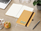 Notizbuch Organic-Book RECYCLING Apfelleder-Hardcover farbig A5, Lineatur Winkelkaro, Material-Infoblatt nein, Siebdruck-Digital inkl.