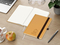 Notizbuch Organic-Book RECYCLING Apfelleder-Hardcover farbig A5, Lineatur Winkelkaro, Material-Infoblatt nein, Blindprägung inkl.