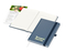 Notizbuch Organic-Book RECYCLING Apfelleder-Hardcover farbig A5, Lineatur Winkelkaro, Material-Infoblatt ja, Siebdruck-Digital inkl.