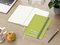 Notizbuch Organic-Book RECYCLING Apfelleder-Hardcover farbig A5, Lineatur Winkelkaro, Material-Infoblatt ja, Siebdruck-Digital inkl.