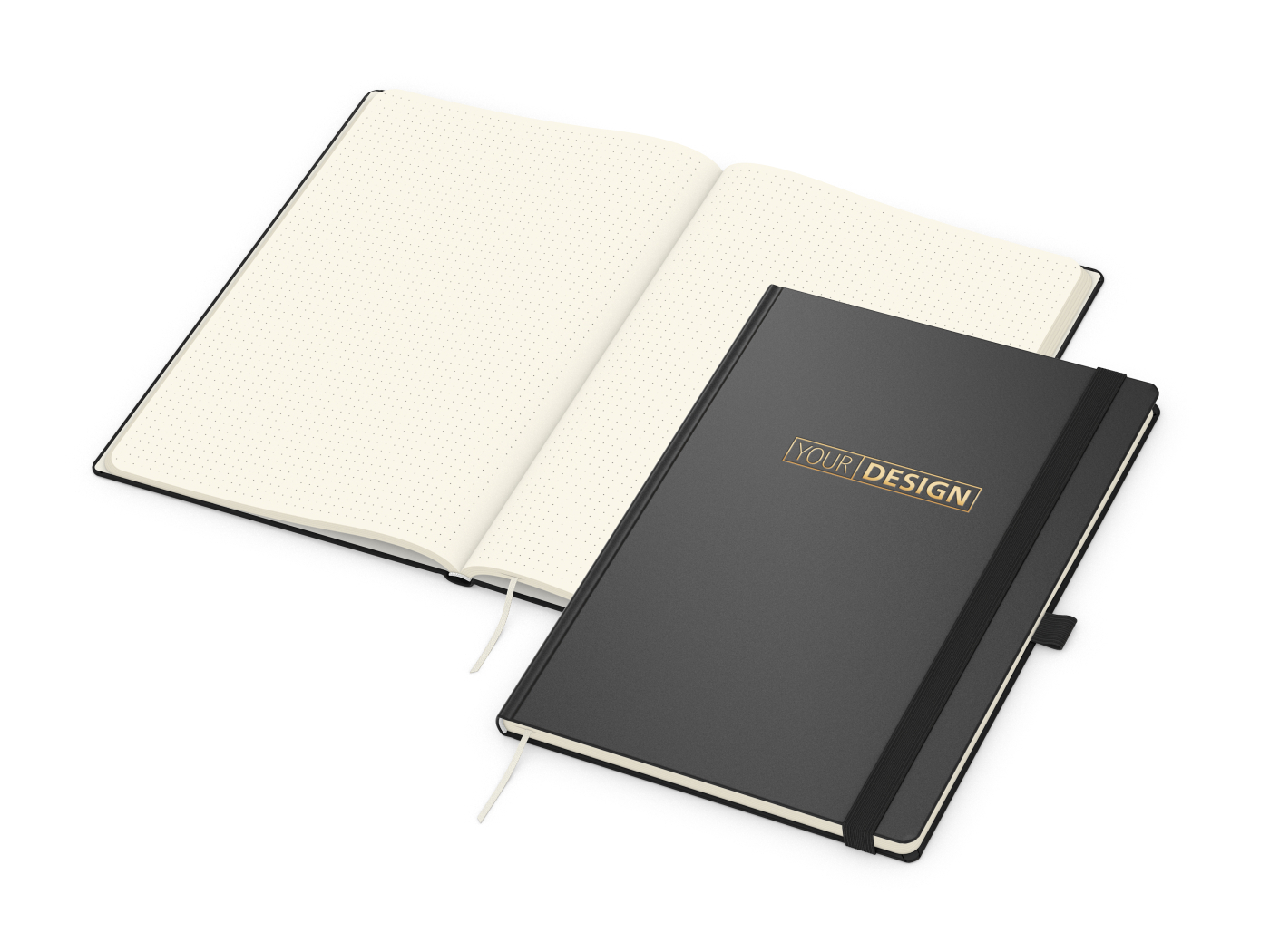 Notizbuch Vision-Book Kunstleder-Hardcover matt-farbig, DIN A4, Papierfarbe/Lineatur Cremefarben/Punktraster, Goldprägung inkl.