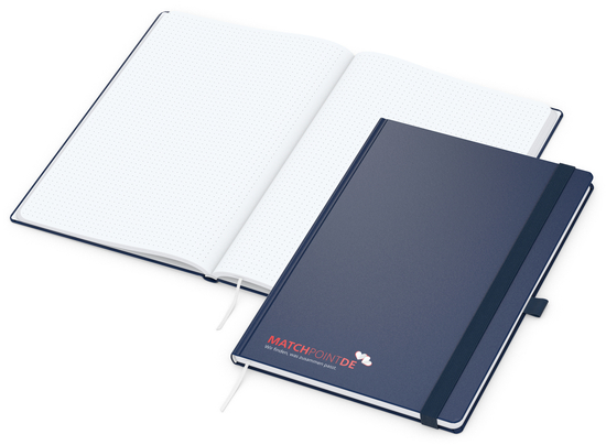 Notizbuch Vision-Book Kunstleder-Hardcover matt-farbig, DIN A4, Papierfarbe/Lineatur Hochweiß/Punktraster, Siebdruck-Digital inkl.