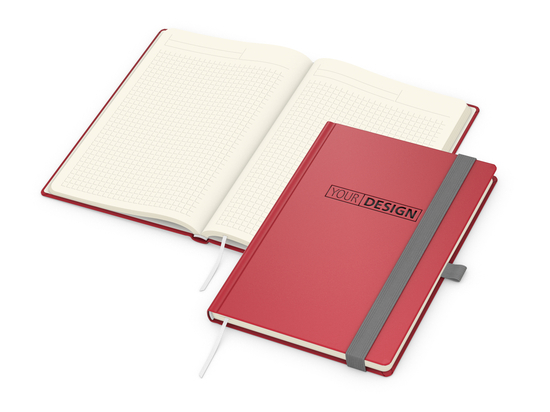 Notizbuch Vision-Book Kunstleder-Hardcover matt-farbig, DIN A5, Papierfarbe/Lineatur Cremefarben/Winkelkaro, Prägung schwarz-glänzend inkl.