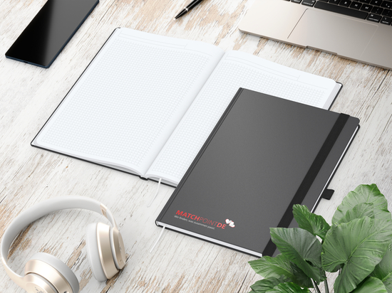 Notizbuch Vision-Book White A4 Bestseller inkl. Siebdruck-Digital