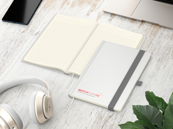 Notizbuch Vision-Book EXPRESS Kunstleder-Hardcover matt-farbig, DIN A5, Papierfarbe/Lineatur Cremefarben/Winkelkaro