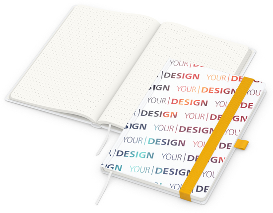 Notizbuch Match-Book RECYCLING Hardcover individuell bedruckt, DIN A5, Lineatur Punktraster, Einband-Material recyceltes Papier matt