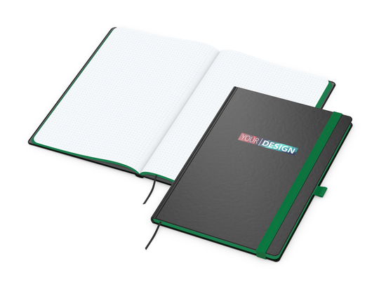 Notizbuch Hardcover Color-Book Ausstattung farbig, DIN A4, Lineatur Punktraster, Siebdruck-Digital inkl.