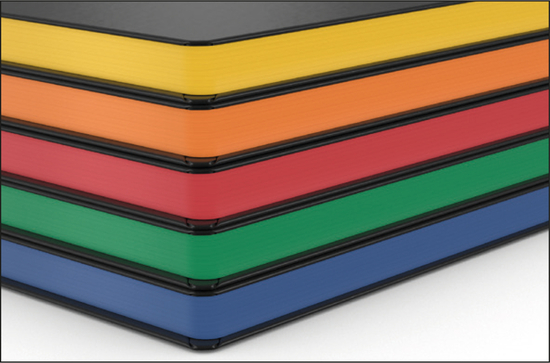 Notizbuch Hardcover Color-Book Ausstattung farbig, DIN A4, Lineatur Winkelkaro, Blindprägung inkl.