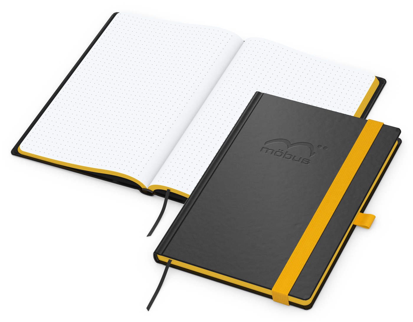 Notizbuch Hardcover Color-Book Ausstattung farbig, DIN A5, Lineatur Punktraster, Blindprägung inkl.