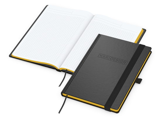 Notizbuch Hardcover Color-Book Ausstattung farbig, DIN A5, Lineatur Winkelkaro, Blindprägung inkl.