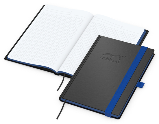 Notizbuch Hardcover Color-Book Ausstattung farbig, DIN A5, Lineatur Winkelkaro, Blindprägung inkl.