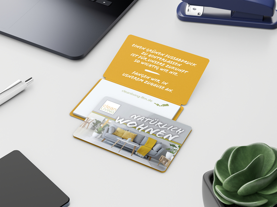 Haftnotizblock Multi-Card Format klein Umschlag mikroperforiert, Haftzettel-Gestaltung individuell, Umschlag-Oberfläche matt