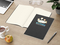 Notizbuch Copy-Book Seiten cremefarben Naturkarton-Softcover farbig, DIN A4, Lineatur Punktraster, Siebdruck-Digital inkl.
