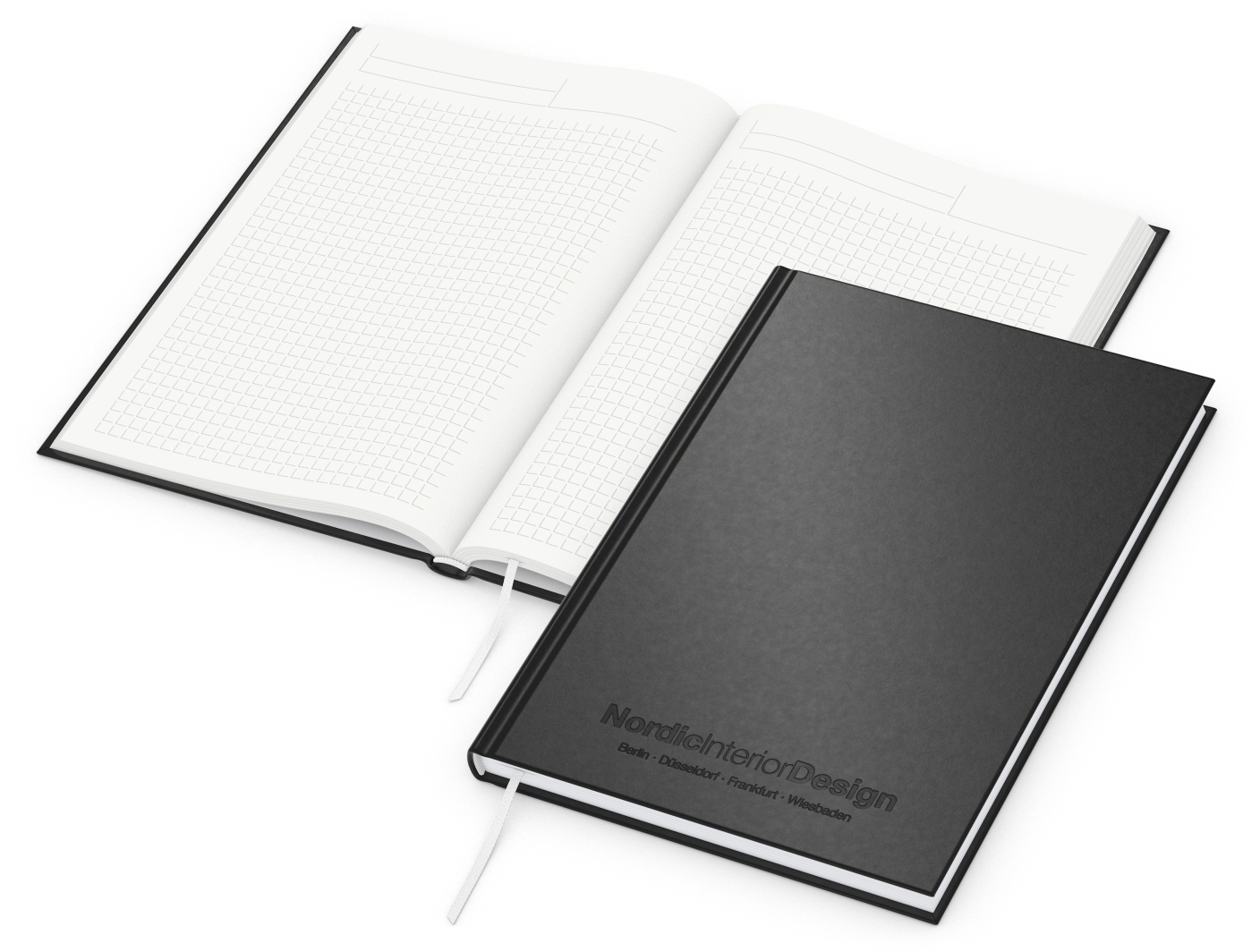 Notizbuch Note-Book RECYCLING Ecken spitz Naturpapier-Hardcover schwarz, DIN A5, Lineatur Winkelkaro