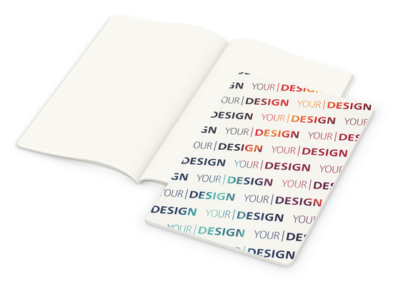 Notizbuch Copy-Book RECYCLING Naturkarton-Softcover individuell bedruckt, DIN A4, Lineatur Punktraster