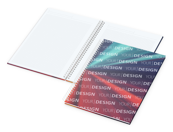 Notizbuch Spiralbindung Bizz-Book 80 Blatt Hardcover individuell bedruckt, A4+ (225 × 297 mm), Einband-Oberfläche matt