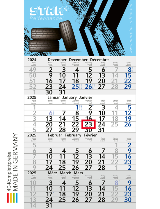 4-Monatskalender Budget 4 Bestseller (Einblatt)
