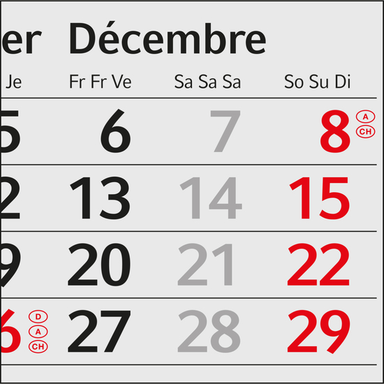 Tischkalender Desktop 3 Steel Edelstahl-Aufsteller gebürstet, Kalendariumslaufzeit 2 Jahre