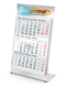 Tischkalender Desktop 3 Steel Edelstahl-Aufsteller gebürstet, Kalendariumslaufzeit 2 Jahre