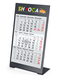 Tischkalender Desktop 3 Color Metallaufsteller farbbeschichtet, Kalendariumslaufzeit 2 Jahre