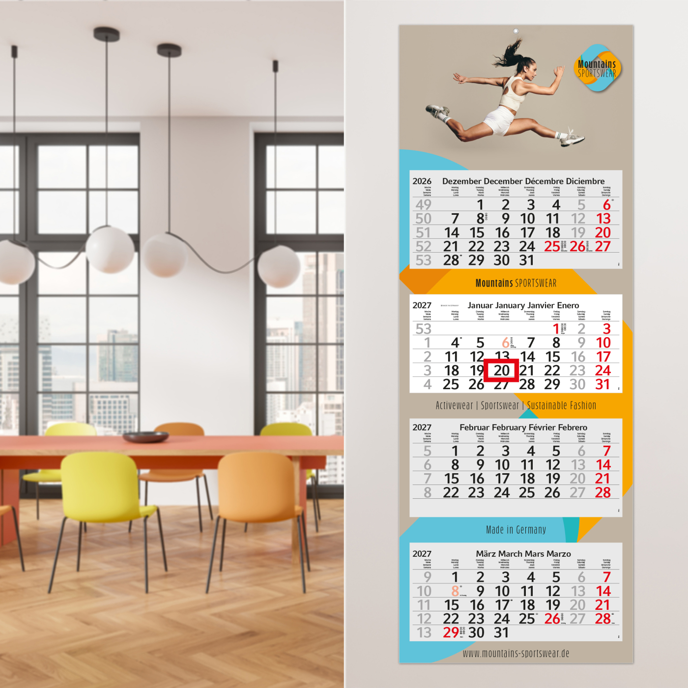 4-Monatskalender Mehrblock Profil 4 EXPRESS Schrift modern