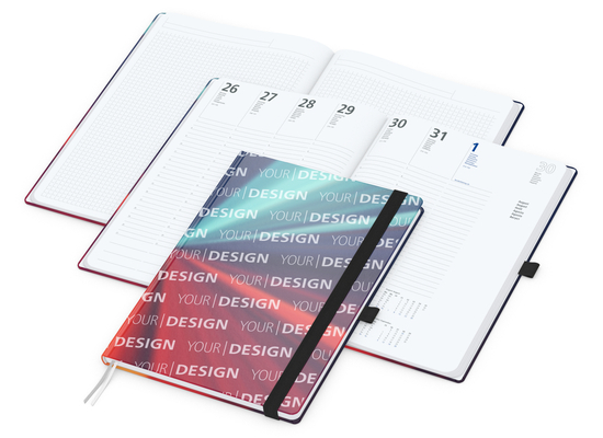 Wochenkalender vorne + Notizen hinten Match-Hybrid Papier-Hardcover, DIN A4, Einband-Material Papier glänzend