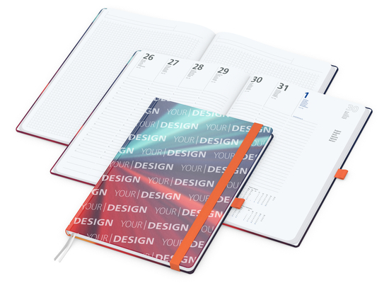 Wochenkalender vorne + Notizen hinten Match-Hybrid Papier-Hardcover, DIN A4, Einband-Material Papier matt