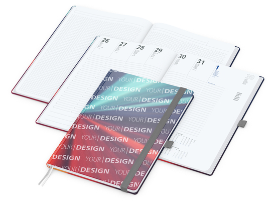 Wochenkalender vorne + Notizen hinten Match-Hybrid Papier-Hardcover, DIN A4, Einband-Material Papier matt
