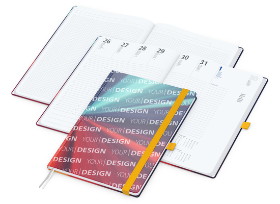 Wochenkalender vorne + Notizen hinten Match-Hybrid Papier-Hardcover, DIN A4, Einband-Material Papier matt