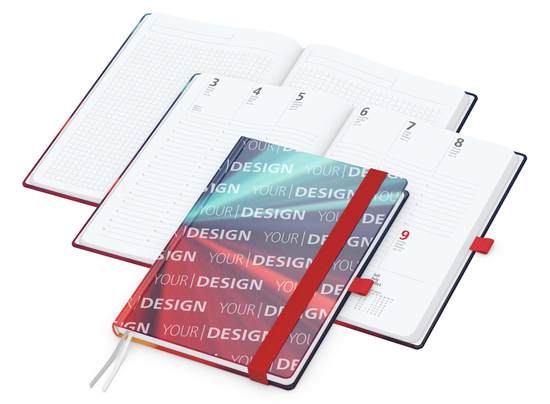 Wochenkalender vorne + Notizen hinten Match-Hybrid Papier-Hardcover, DIN A5, Einband-Material Papier glänzend