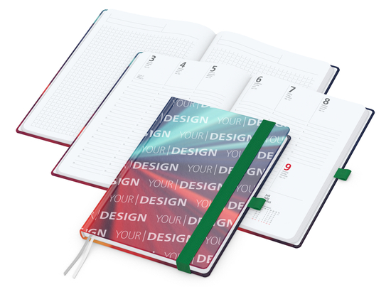 Wochenkalender vorne + Notizen hinten Match-Hybrid Papier-Hardcover, DIN A5, Einband-Material Papier matt