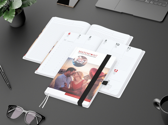 Wochenkalender vorne + Notizen hinten Match-Hybrid Papier-Hardcover, DIN A5, Einband-Material Papier matt