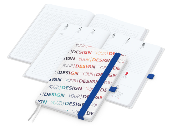 Wochenkalender vorne + Notizen hinten Match-Hybrid Papier-Hardcover, DIN A5, Einband-Material Naturpapier weiß