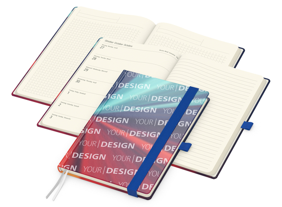 Wochenkalender links + Notizen rechts Match-Hybrid Papier-Hardcover A5, Einband-Material Papier matt