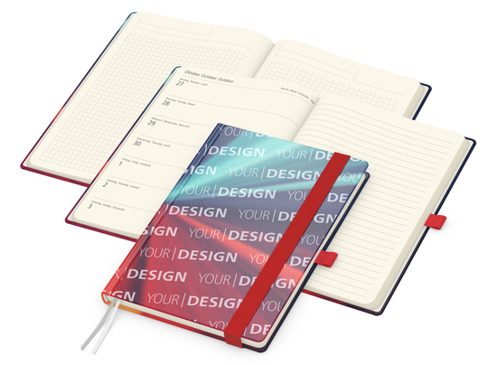 Wochenkalender links + Notizen rechts Match-Hybrid Papier-Hardcover A5, Einband-Material Papier matt