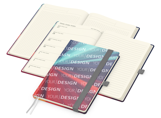 Wochenkalender links + Notizen rechts Match-Hybrid Papier-Hardcover A5, Einband-Material Papier matt