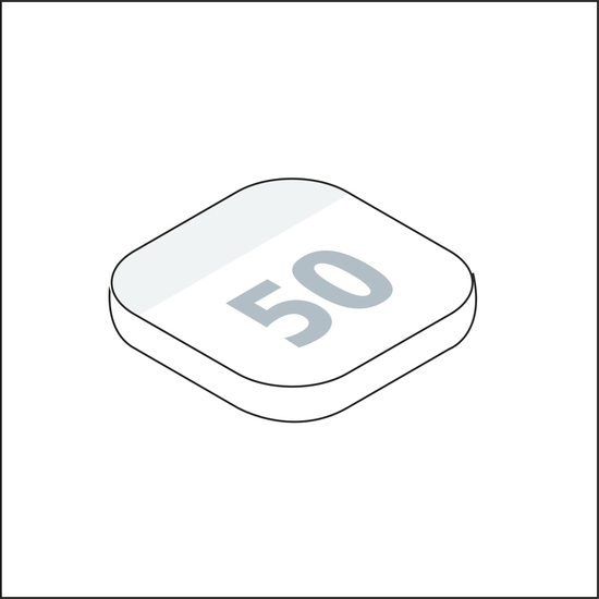Haftnotizblock Plus Round Ecken abgerundet, 66 × 66 mm