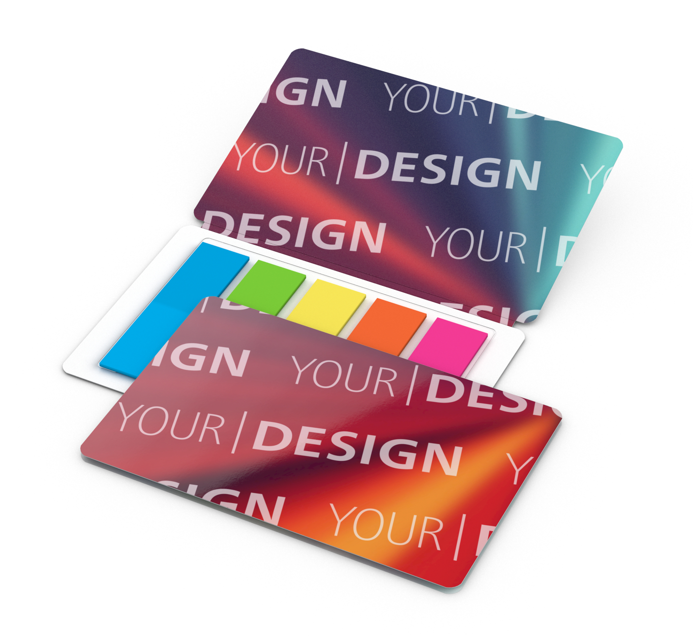 Haftmarker-Set Multi-Card Umschlag mikroperforiert, Haftmarker-Form/-Material Rechteck/Folie, Umschlag-Oberfläche glänzend