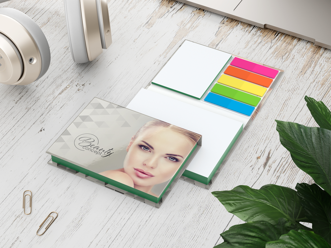 Haftnotiz-Set Prag Bookcover White Bestseller, 100/25 Blatt, Farbschnitt