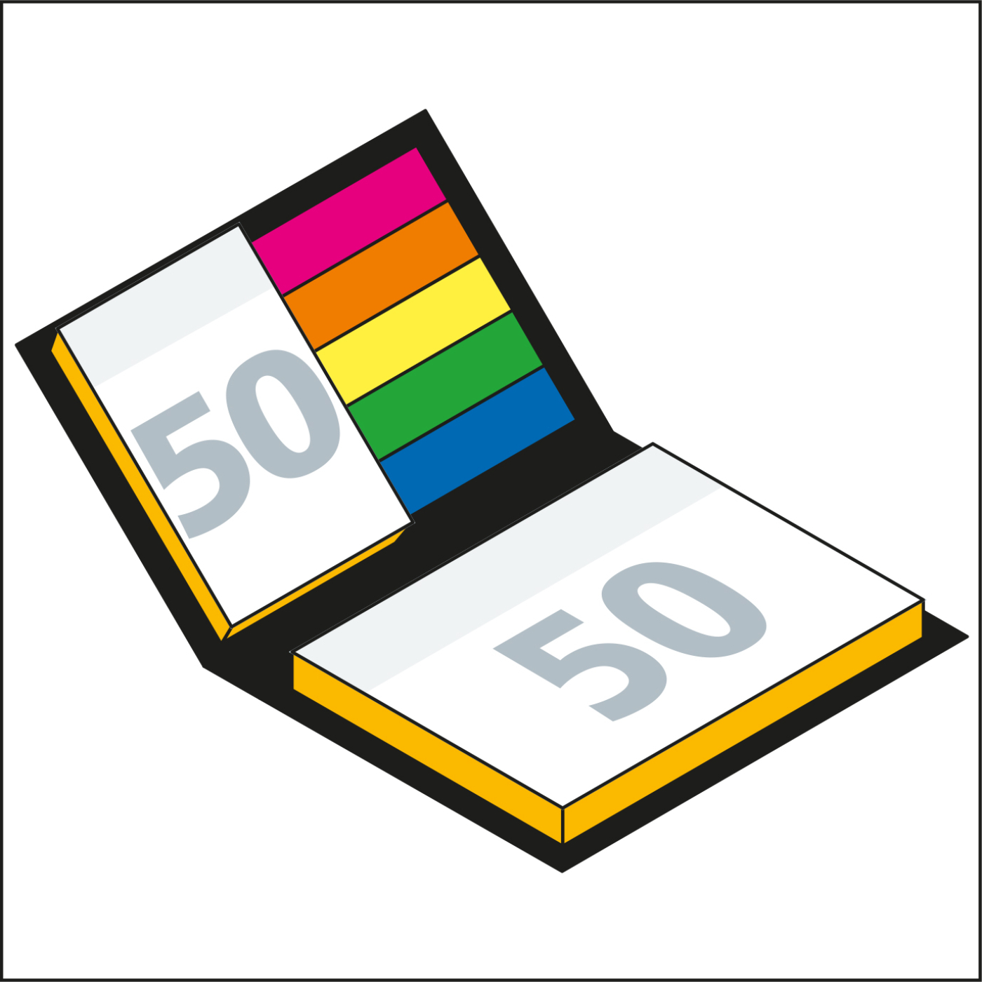 Haftnotiz-Set London Innenteil schwarz 50/50 Haftzettel Farbschnitt, Umschlag-Oberfläche matt