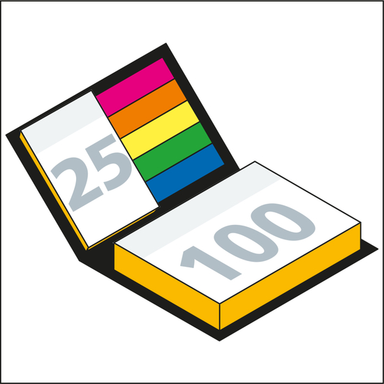Haftnotiz-Set Wien Innenteil schwarz 100/25 Haftzettel Farbschnitt, Umschlag-Oberfläche glänzend