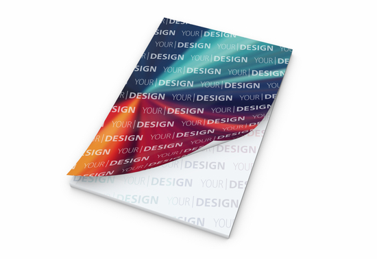 Schreibblock Cover Seiten/Deckblatt individuell gestaltbar, Format/Blattanzahl/Lochung DIN A4 / 100 Blatt / ohne